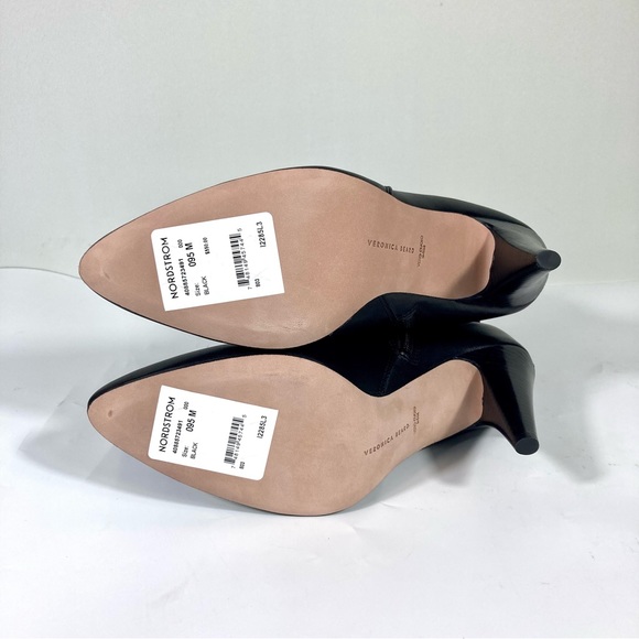 NWB Veronica Beard Sohelia Black Strap Leather High Heel Ankle Boots Bootie - Picture 11 of 17